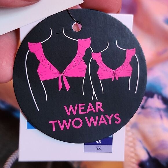 No Boundaries Junior's Large Tie Front Triangle Bikini Swim Suit Set - New - Picture 5 of 8